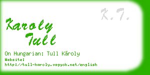 karoly tull business card